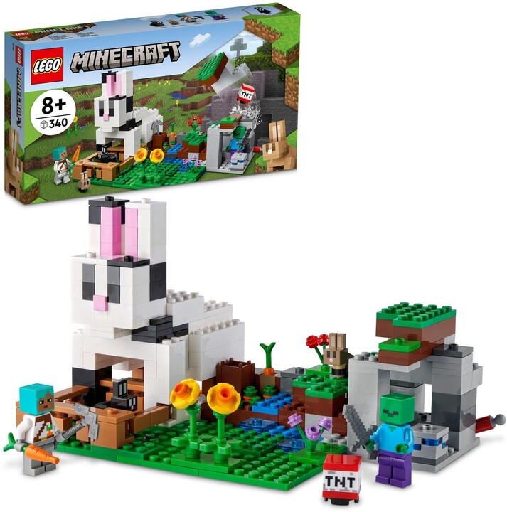 Set lodër LEGO Minecraft 21181 Rabbit Ranch, 340 pjesë