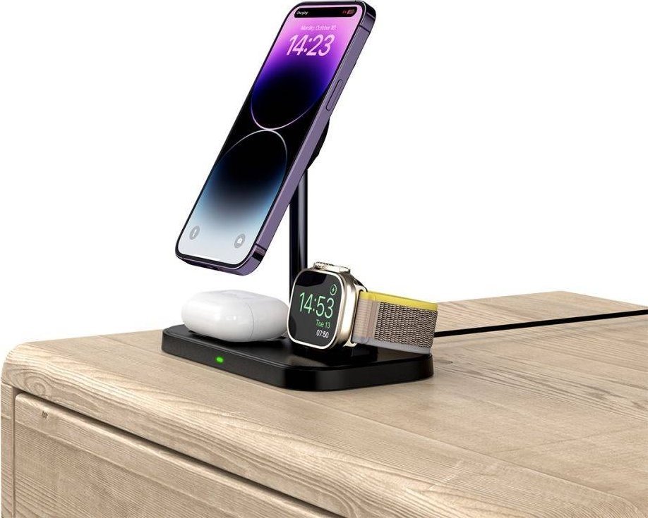 Karikues magnetik Tech-Protect MagSafe Qi15W A22 3in1, i zi