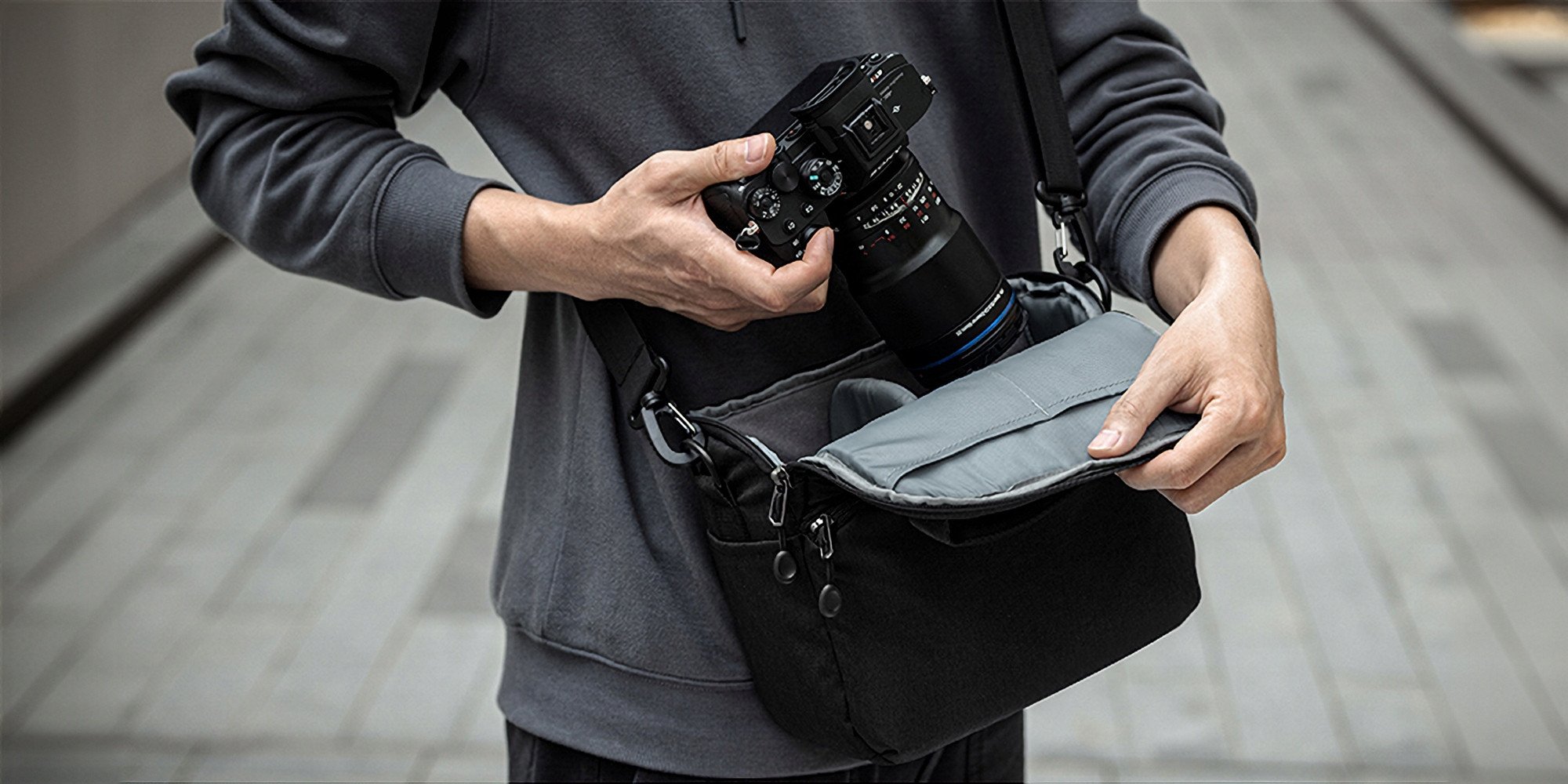 Çantë fotografike K&amp;F Concept Urban Wander 05, 5L, shpatull, e zezë