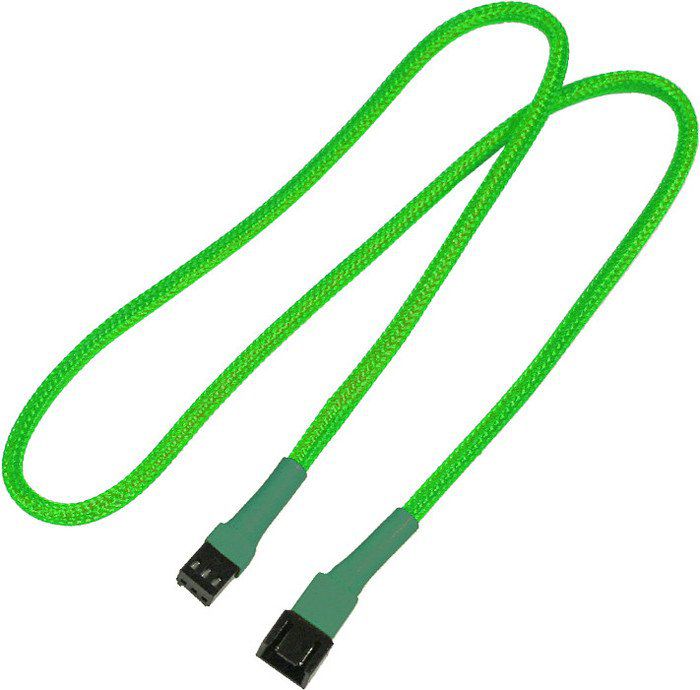 Kabllo zgjatues ventilatori Nanoxia NX3PV60NG, 3 pin, 0.6m, jeshile neon