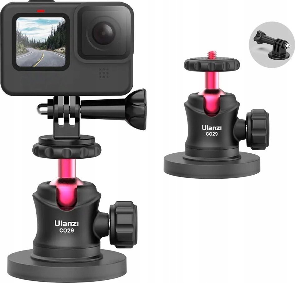 Mbajtëse magnetike për kamera aksion Ulanzi CO29, për GoPro Hero 7 12, rrotullim 360°