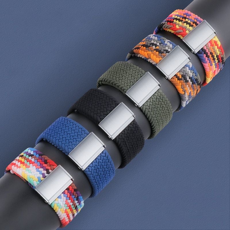 Rrip tekstili Hurtel për Apple Watch 6 5 4 3 2, 40mm 38mm, gërshet bardh e zi