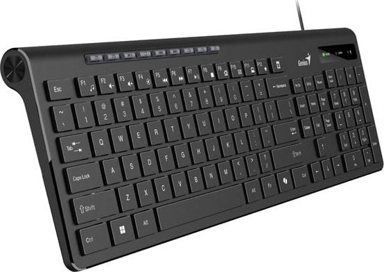 Tastierë Genius Slimstar 230 II Copilot, me kabllo USB, multimediale, e zezë