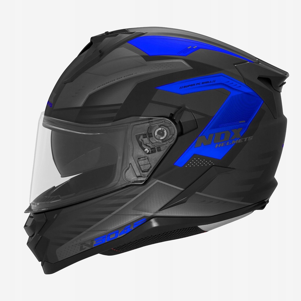 Helmeta integrale Nox N304S Carver, madhësia XL, blu