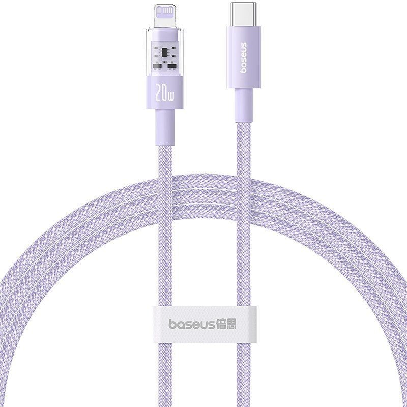 Kabllo karikues Baseus Gem USB C në Lightning, 20W, 1m, vjollcë