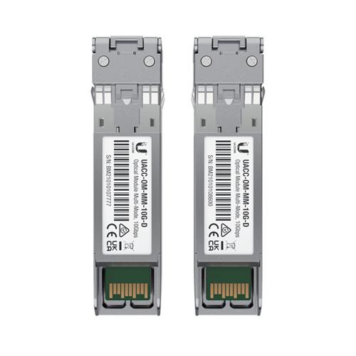 Modul transceiver rrjeti Ubiquiti UACC-OM-MM-10G-D-2, 10 Gbps, 850 nm, i argjendtë