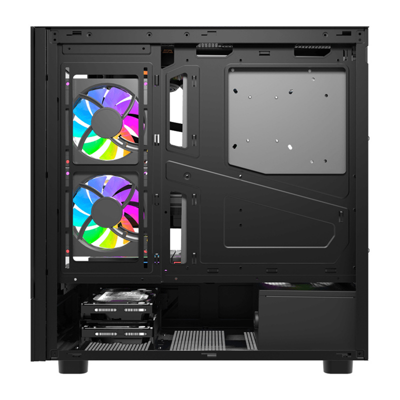 Kasa kompjuteri Darkflash DS950V, midi tower, ekran IPS 6", e zezë