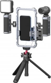 Rig për smartphone Ulanzi, metal, doreza anësore, porta cold shoe, i zi