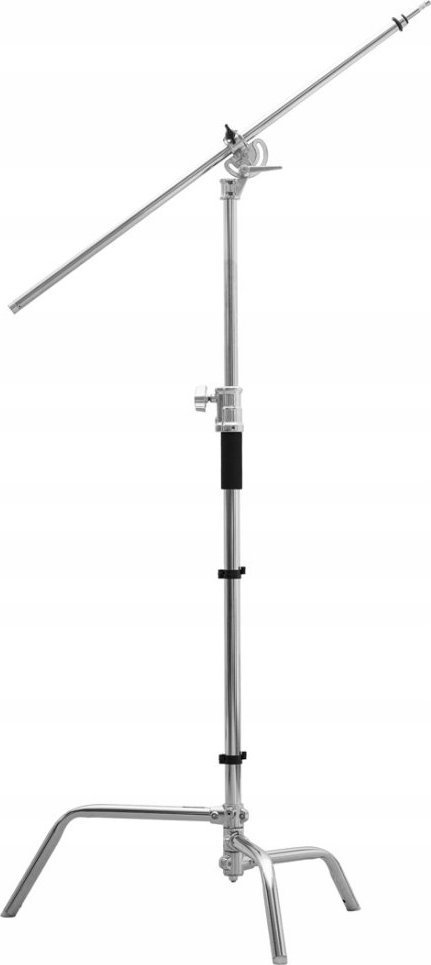 Stativ ndriçimi GlareOne Fatboy Boom C-Stand, metalik, profesional, argjendtë