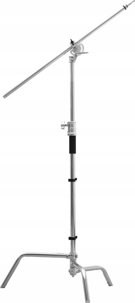 Stativ ndriçimi GlareOne Fatboy Boom C-Stand, metalik, profesional, argjendtë