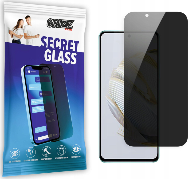 Mbrotës ekrani Grizz SecretGlass për Huawei Nova 9 SE, xham privatësie, i tejdukshëm