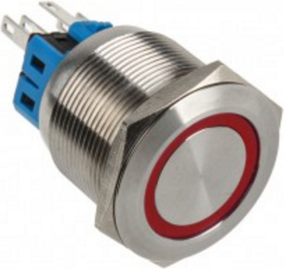 Buton LED DimasTech PD057, 25mm, i kuq