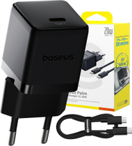 Karikues muri Baseus Palm, 20W, USB Type C me kabllo 1m, i zi