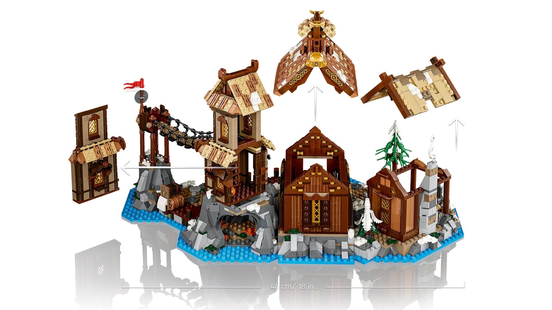 Lodër ndërtimi LEGO Ideas Viking Village 21343, mbi 2000 pjesë, shumëngjyrëshe