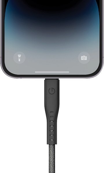 Kabllo karikimi Energea Cable Flow USB C në Lightning, 1.5m, 60W PD, e zezë