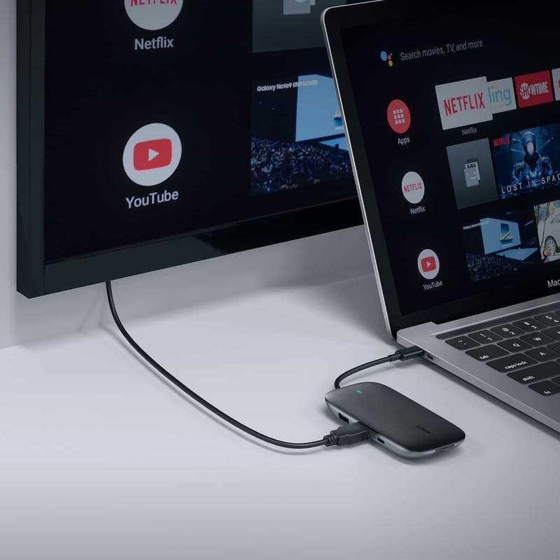 Qendër USB-C Aukey CB-C71, 8-në-1, 100W PD, e zezë