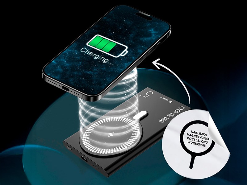 Powerbank Tracer AIRMAG2 5000mAh, PD 20W, MagSafe 15W, i zi