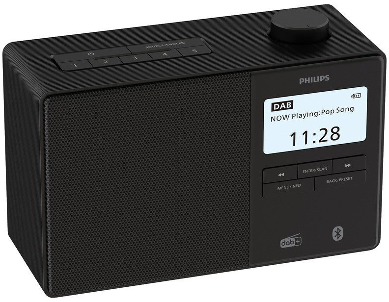 Radio portative Philips TAR5600, DAB FM, Bluetooth, e zezë