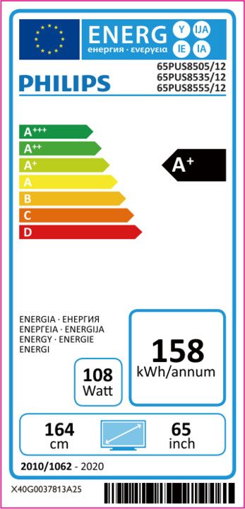 Televizor Philips 65PUS8505, 65" (164cm), 4K UHD, i argjendtë