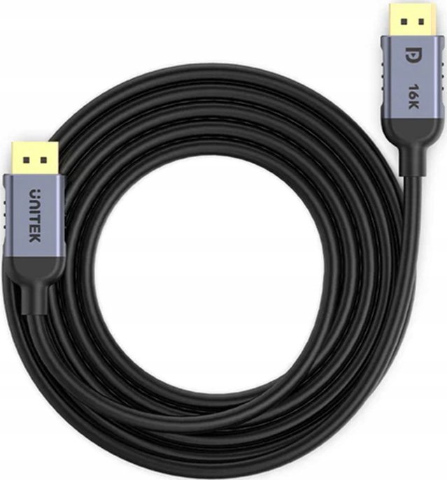 Kabllo UNITEK C1626GY01, DisplayPort 2.1, 1m, i zi