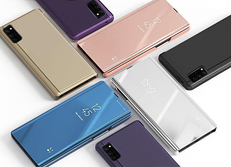 Kllëf flip Hurtel Clear View për Samsung Galaxy A03s, 6.5", rozë