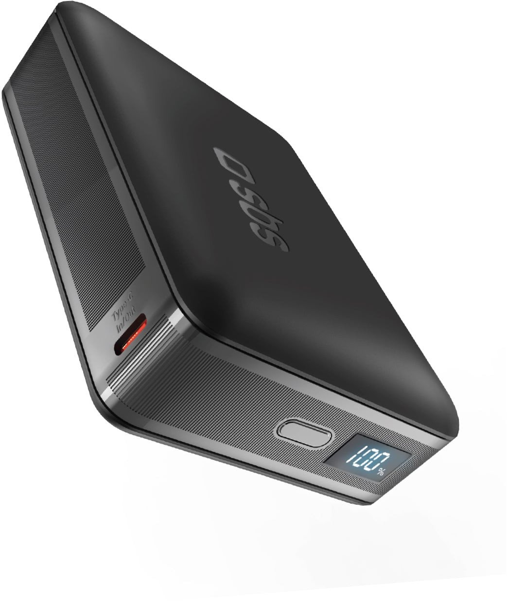 Надворешна батерија 10 000 mAh, 30 W, LED екран, црна