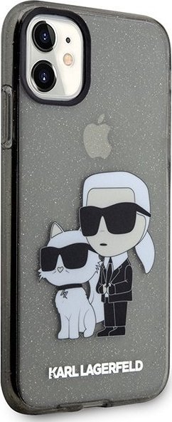 Futrollë për telefon Karl Lagerfeld KLHCN61HNKCT, për iPhone 11 XR, hardcase me shkëlqim Glitter, e zezë