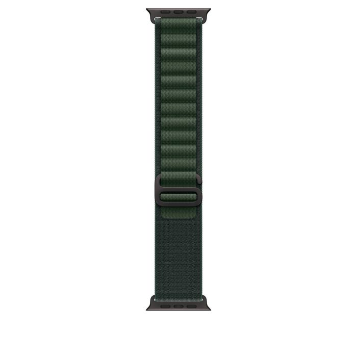 Apple Watch 49mm Loop, Dark Green Alpine Loop, Black Titanium Finish, S