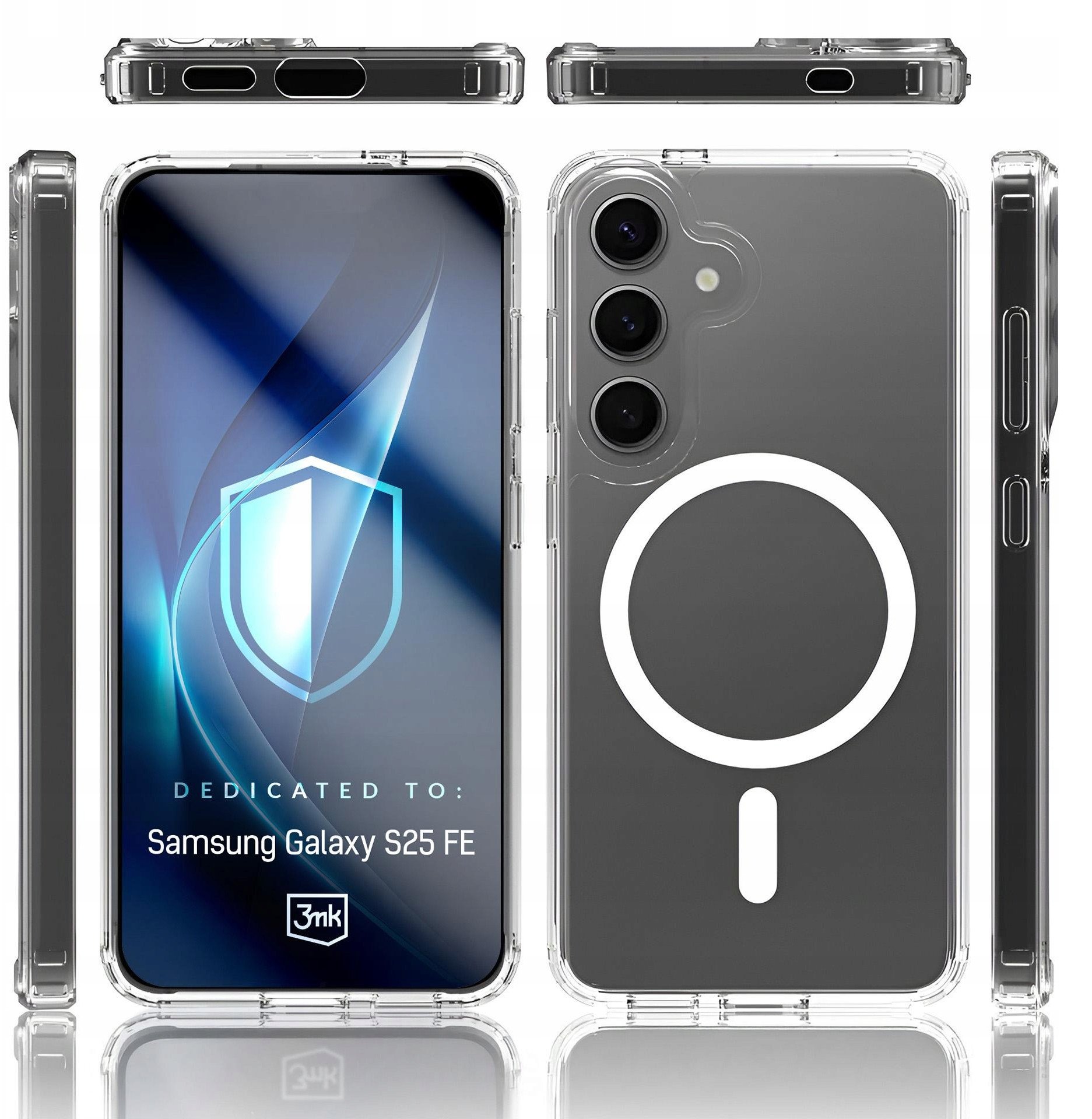 Mbështjellës telefoni 3MK Armor MagCase, për Samsung Galaxy S25 FE, transparent