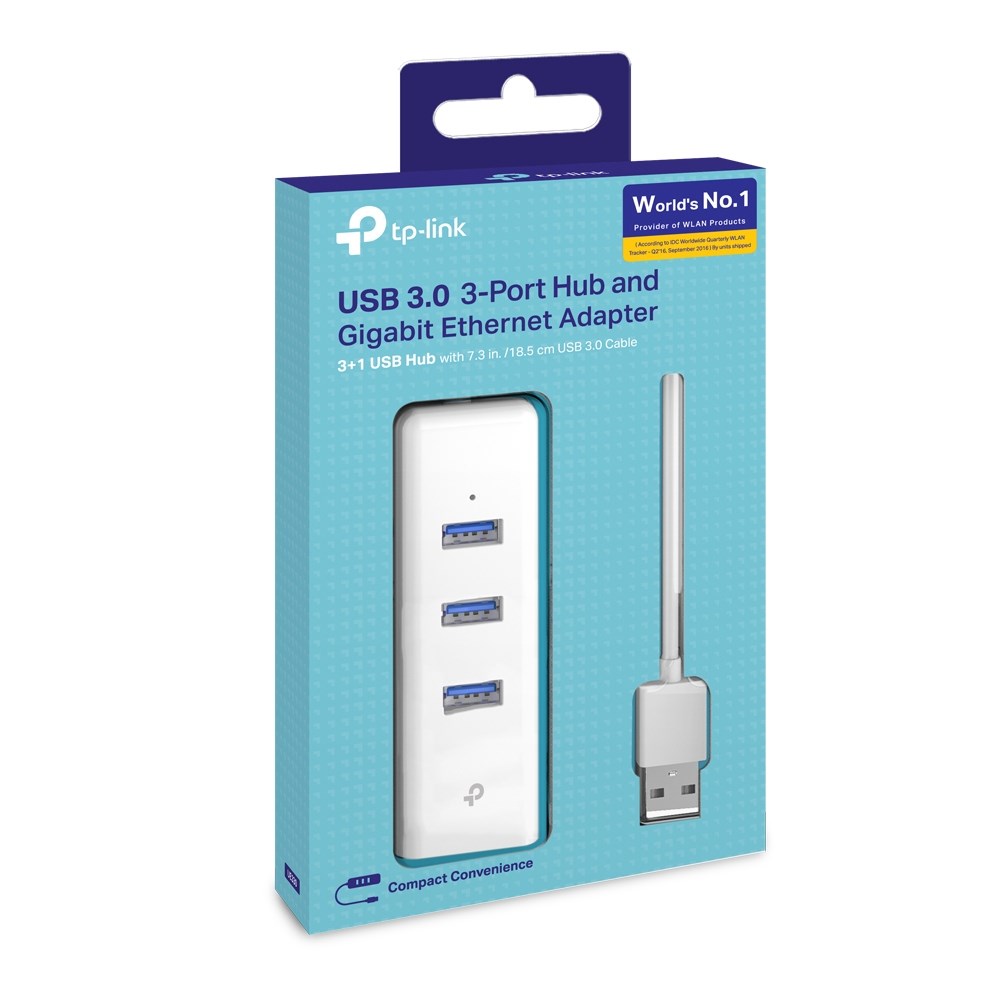 Përshtatës rrjeti TP-Link UE330, Gigabit Ethernet, 3x USB 3.0, i bardhë