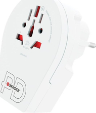 Përshtatës udhëtimi Skross World to EU USB C20PD, prizë universale në EU, USB C PD, i bardhë