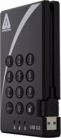 Hard disk i jashtëm Apricorn Aegis Padlock A25 3PL256 2000, 2TB, USB 3.0, i zi