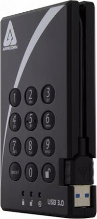 Hard disk i jashtëm Apricorn Aegis Padlock A25 3PL256 2000, 2TB, USB 3.0, i zi