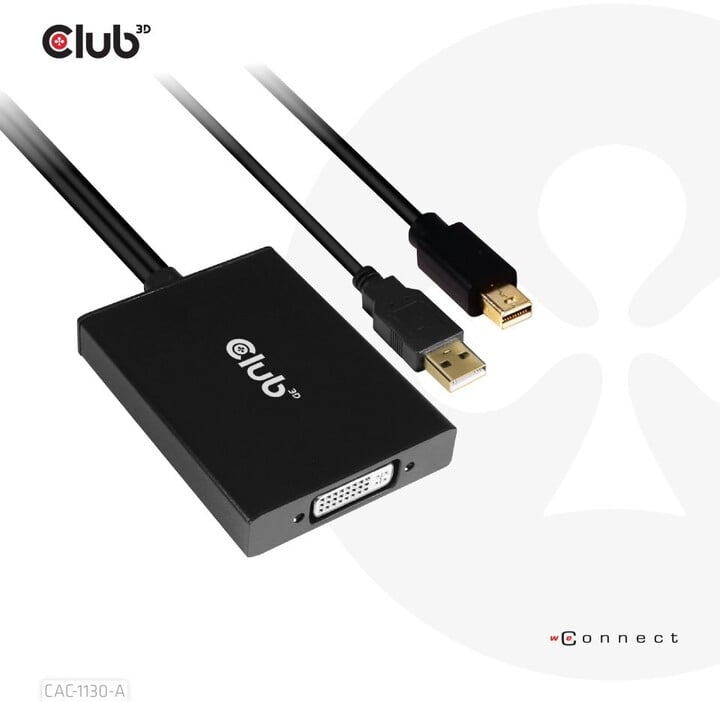 [OUTLET] Përshtatës Club3D Mini DP në Dual Link DVI, HDCP OFF version për Apple Cinema Displays Active Adapter