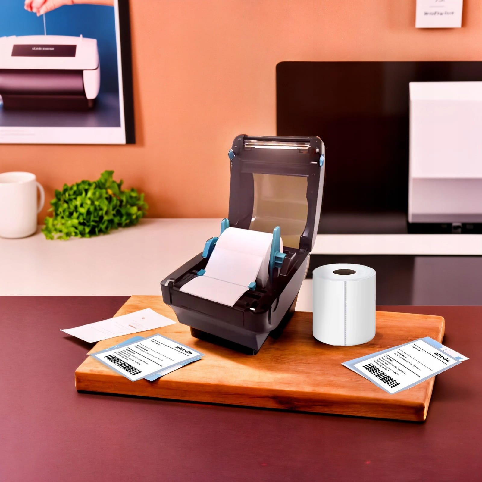 Printer termik etiketa Zenwire TD-401, WiFi Bluetooth USB, i bardhë