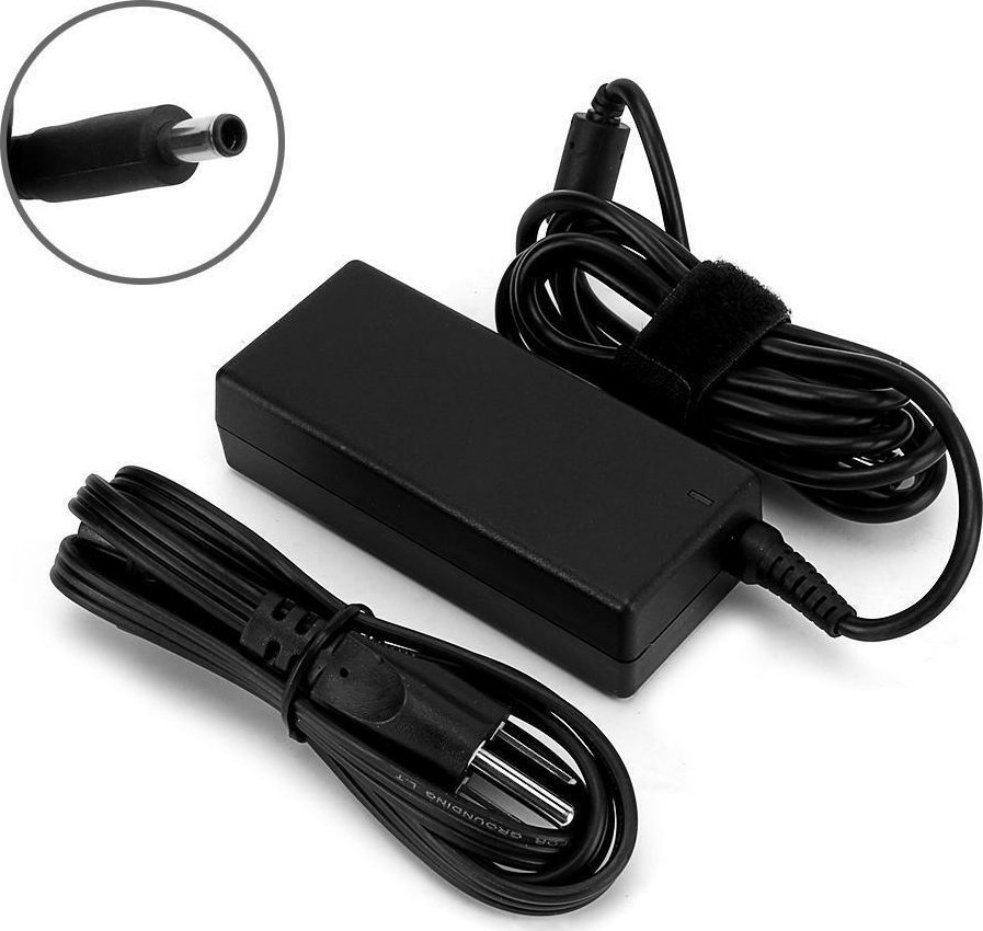 Adapter karikues Dell 65W Barrel 4.5 x 3mm, prizë UK, i zi