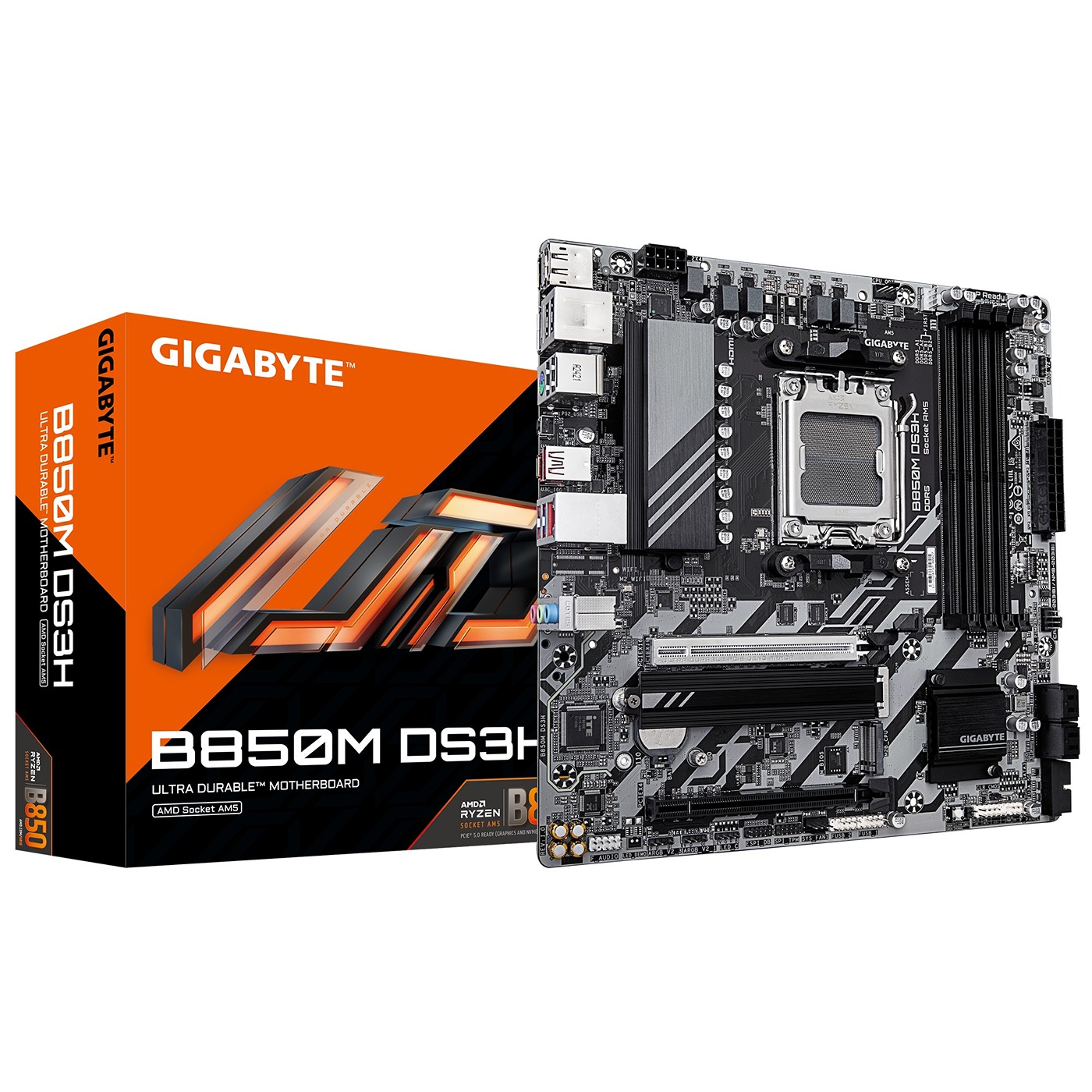 Pllakë amë Gigabyte B850M DS3H, Micro-ATX, AM5, DDR5 8200 MT/s, e zezë