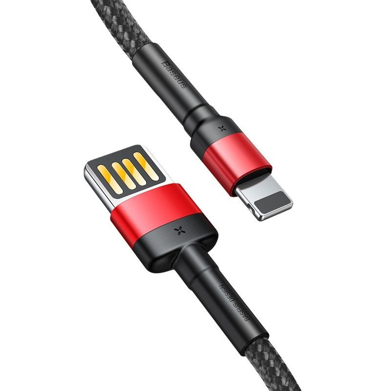Kabllo USB Baseus CALKLF-G91, USB-A në Lightning, 1 m, e zezë e kuqe