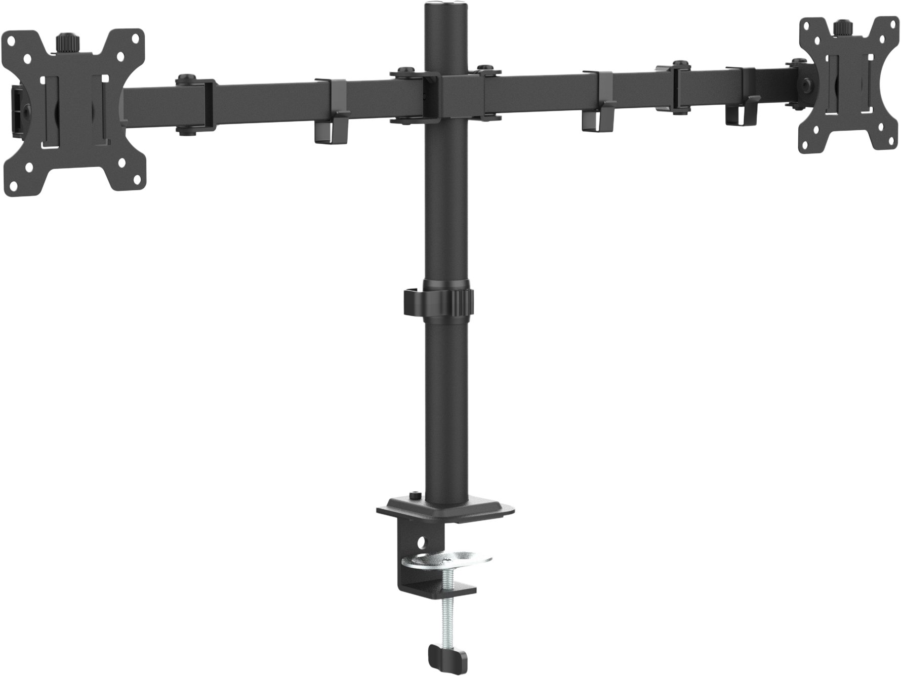 Mbajtës monitori CABLETECH UCH0220, për 2 monitorë 13"-32", rrotullim 360°, i zi mat