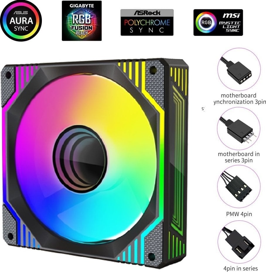 Ftohës 1stCOOL AURA EVO Mirror ARGB PWM (F12-AURA-EVO-B1), 120 mm