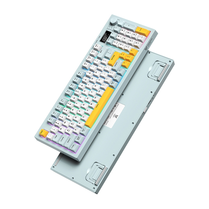 Tastierë wireless ONIKUMA G80, 94 taste, RGB, gri me të verdhë