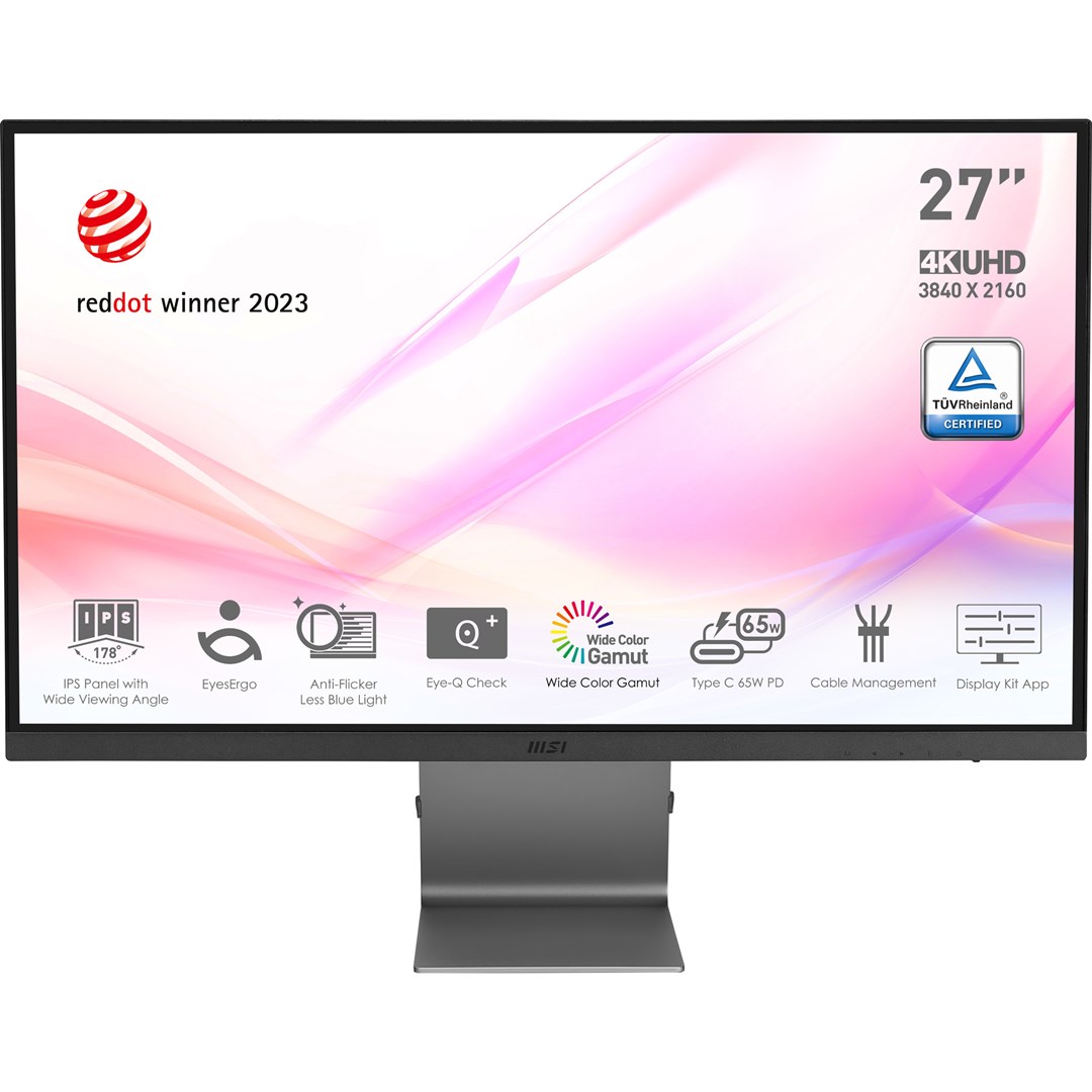 Monitor MSI Modern MD271ULDE, 27", 4K, i hirtë
