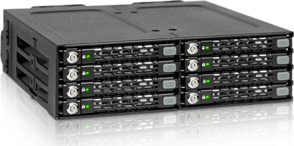 Kasetë diskesh Icy Dock ToughArmor MB998SK-B, 8x 2.5" SAS SATA, për bay 5.25", metalike