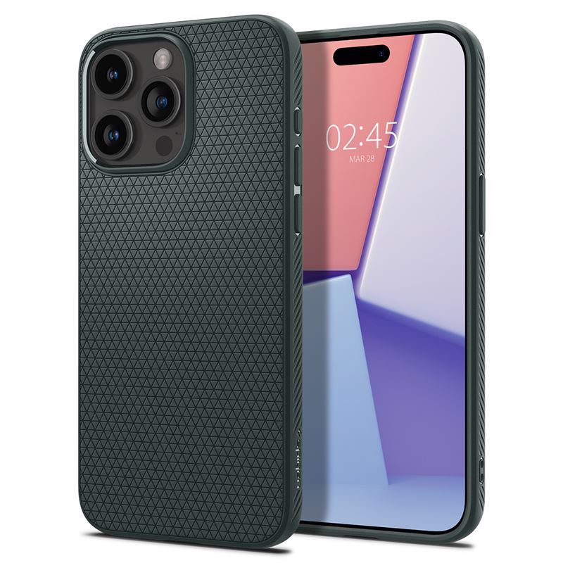Mbështjellëse për iPhone 15 Pro Max Spigen Liquid Air, e gjelbër