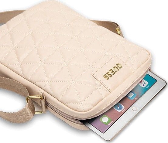 Çantë për tablet Guess Quilted GUTB10QLPK, 10", rozë