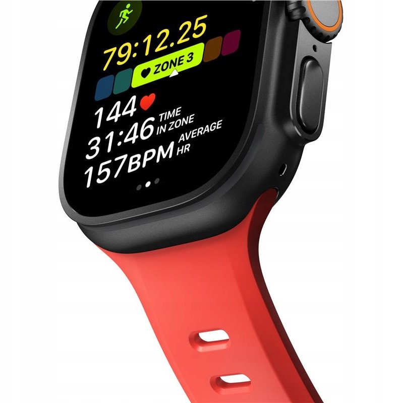 Ремче за часовник Nomad Tempo Band 49mm Coral, FKM флуороеластомер, за паметен часовник на јаболко, розова