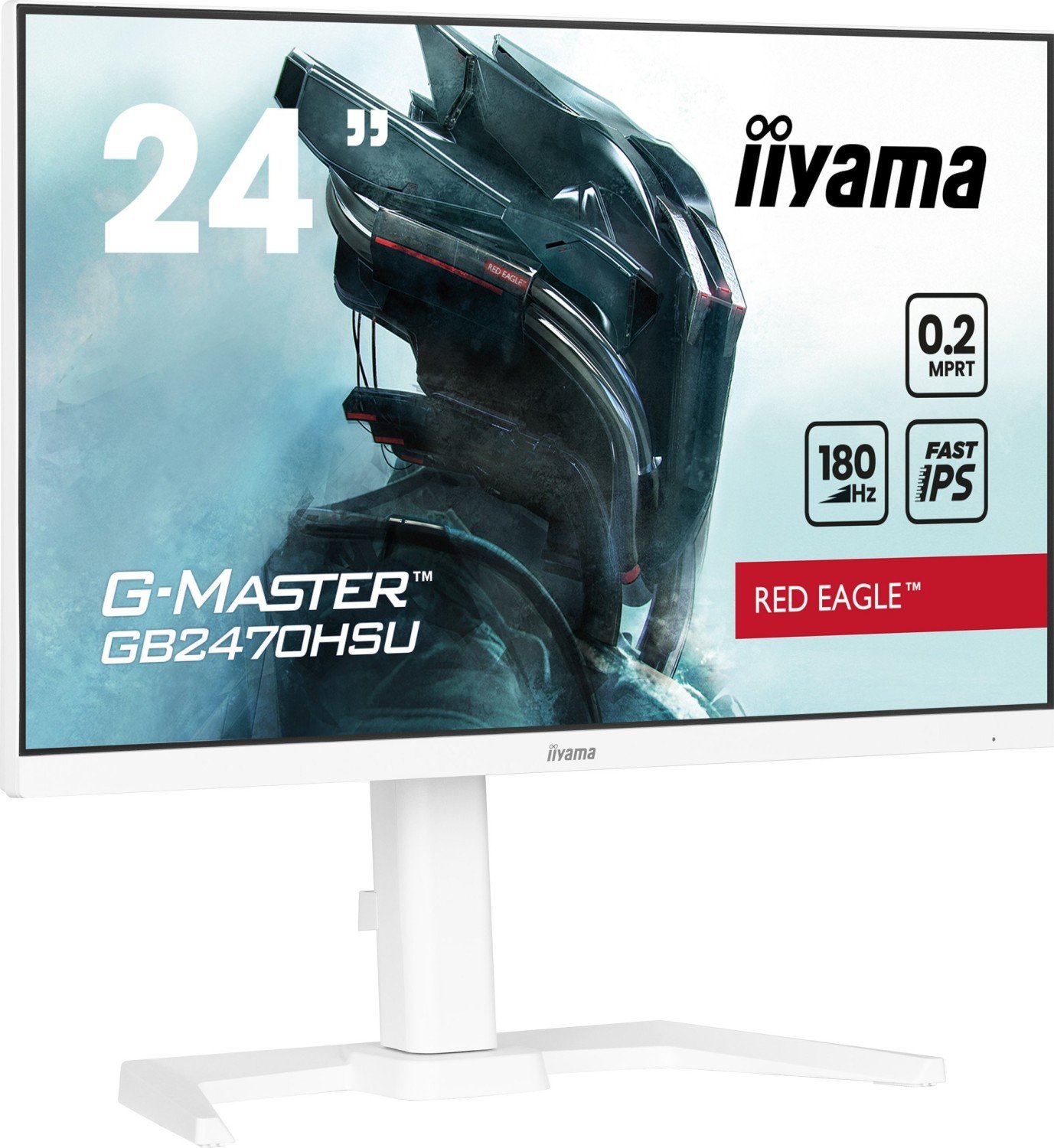 Monitor gaming Iiyama G-MASTER GB2470HSU-W6, 24", 180Hz, Full HD, i bardhë