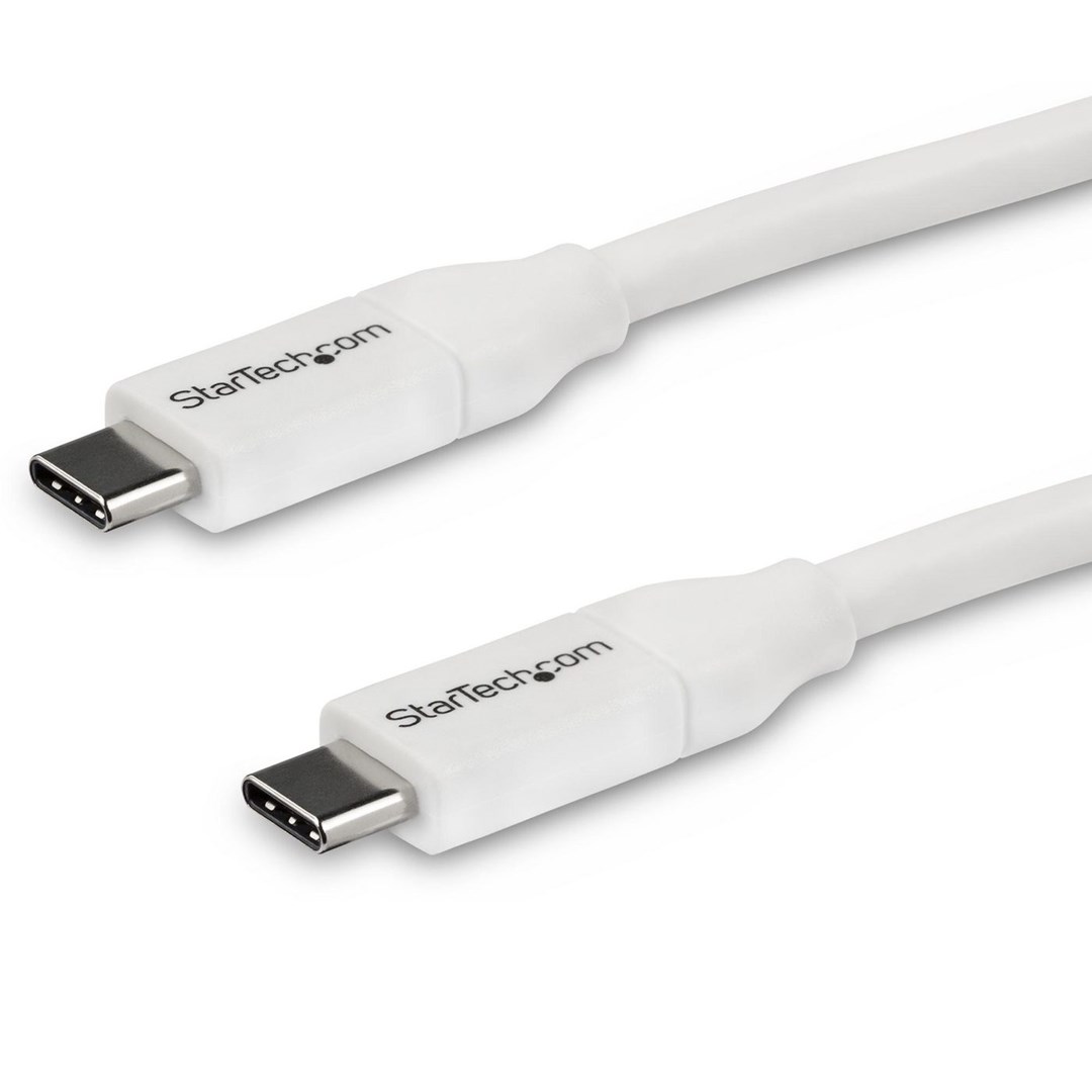 Kabllo StarTech.com USB-C në USB-C, 5A PD, 4 m, USB 2.0, e bardhë