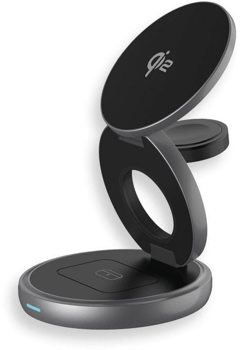 Stacion karikimi wireless LMP Twist 3-in-1, 15W, Qi2 MagSafe, gri