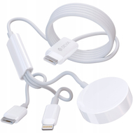 Kabllo 3in1 Devia Smart EA520, USB 3.2 Gen 1, USB C Lightning karikues magnetik Apple Watch, e bardhë